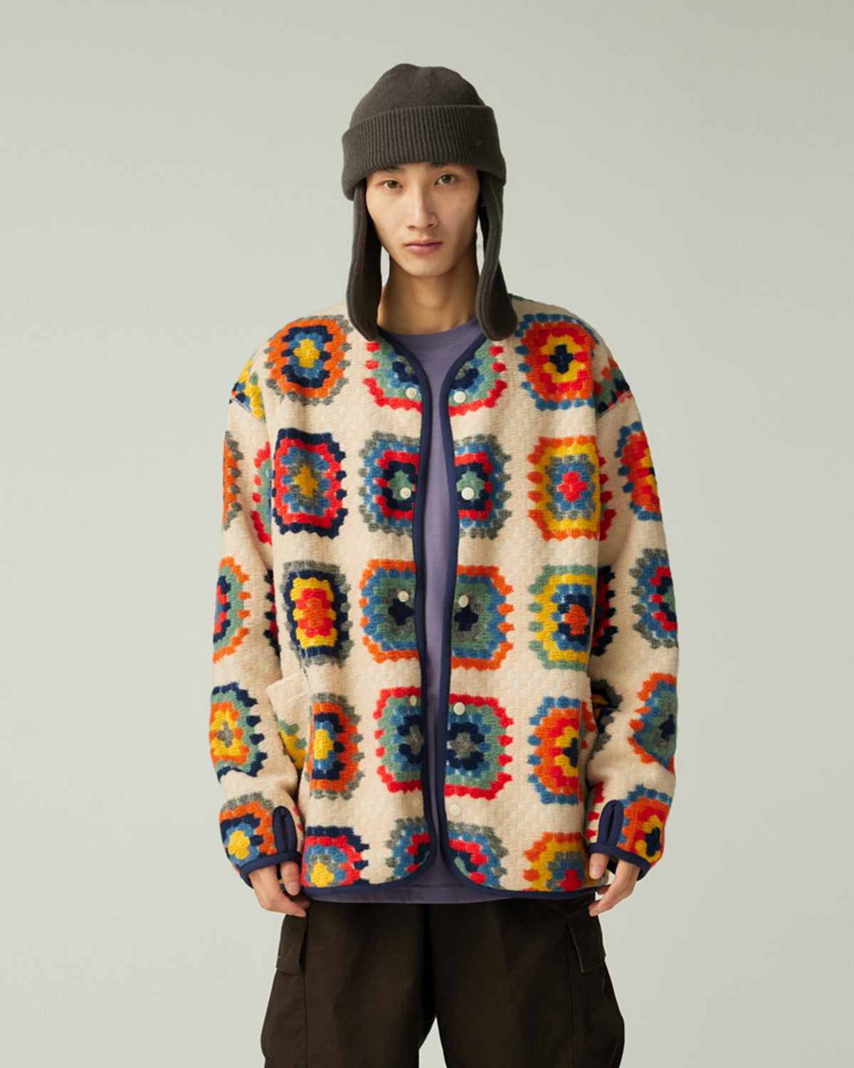 Wool Jacquard Cardigan