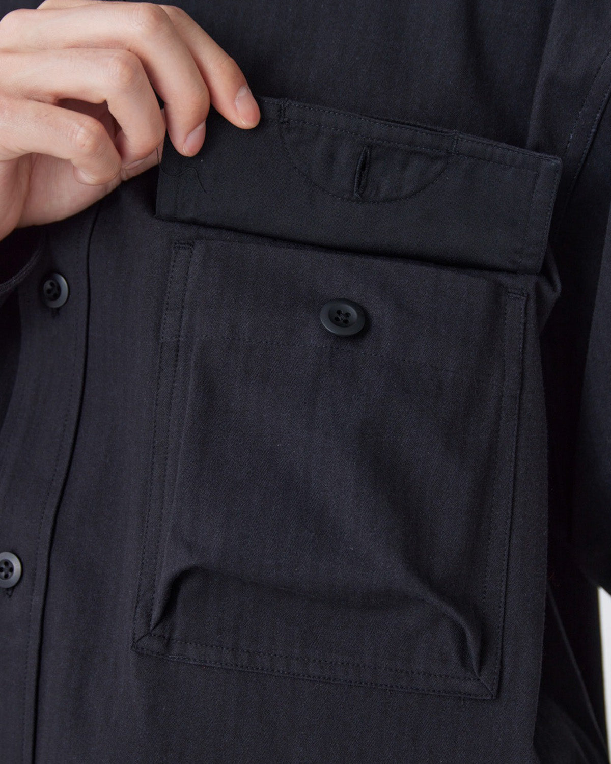 TAKIBI Herringbone Shirt Jacket