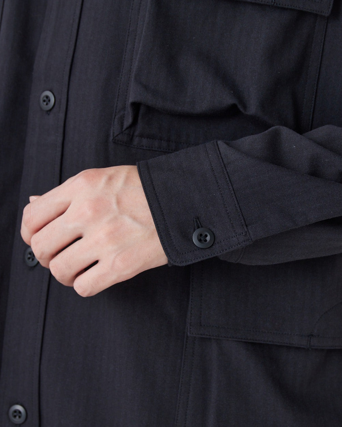 TAKIBI Herringbone Shirt Jacket