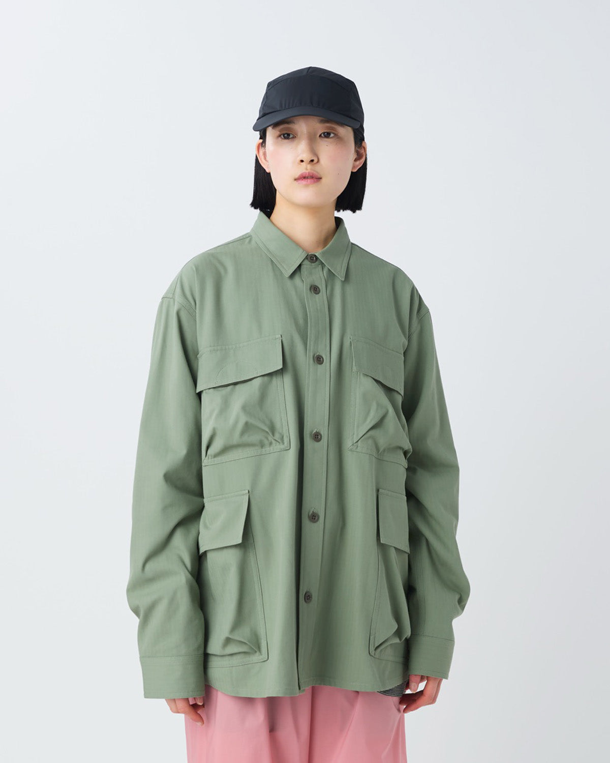 TAKIBI Herringbone Shirt Jacket