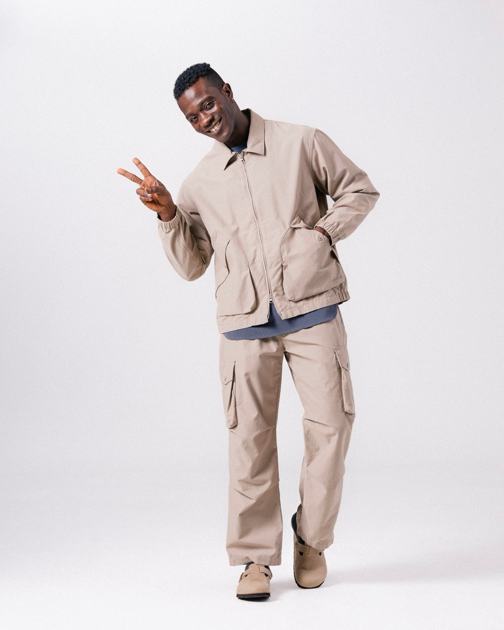 Light Dobby Cloth Harrington Jacket