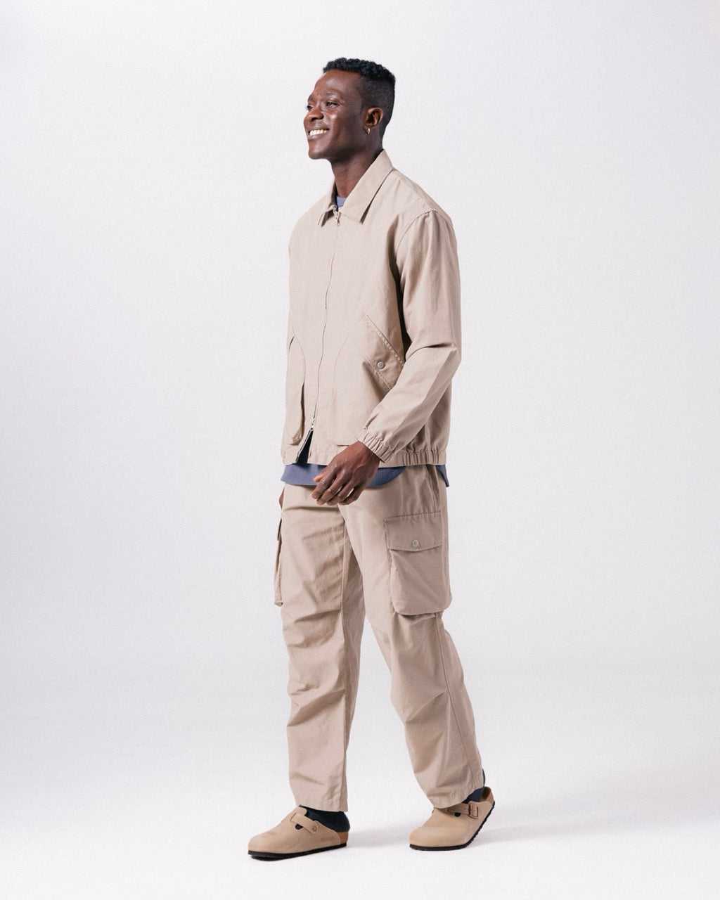 Light Dobby Cloth Harrington Jacket