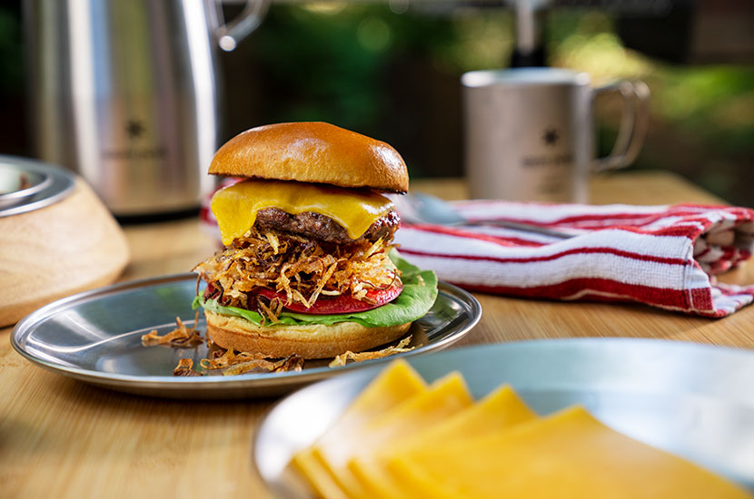 Cheesy Shoestring Burgers