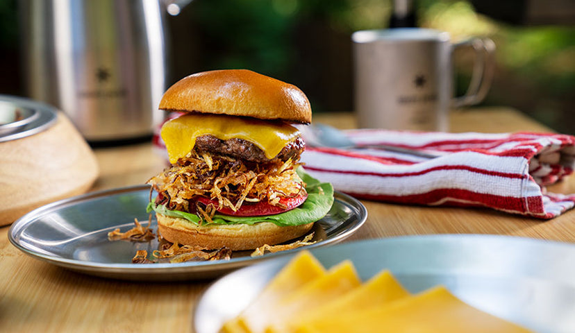 Cheesy Shoestring Burgers