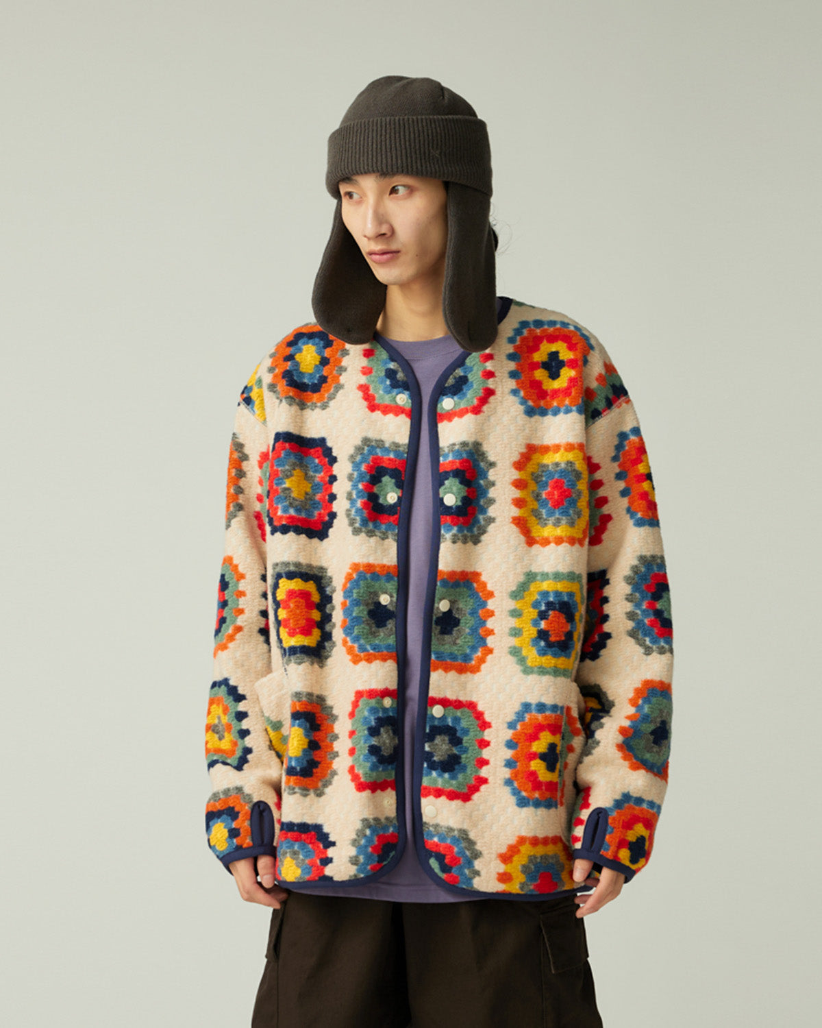 Wool Jacquard Cardigan