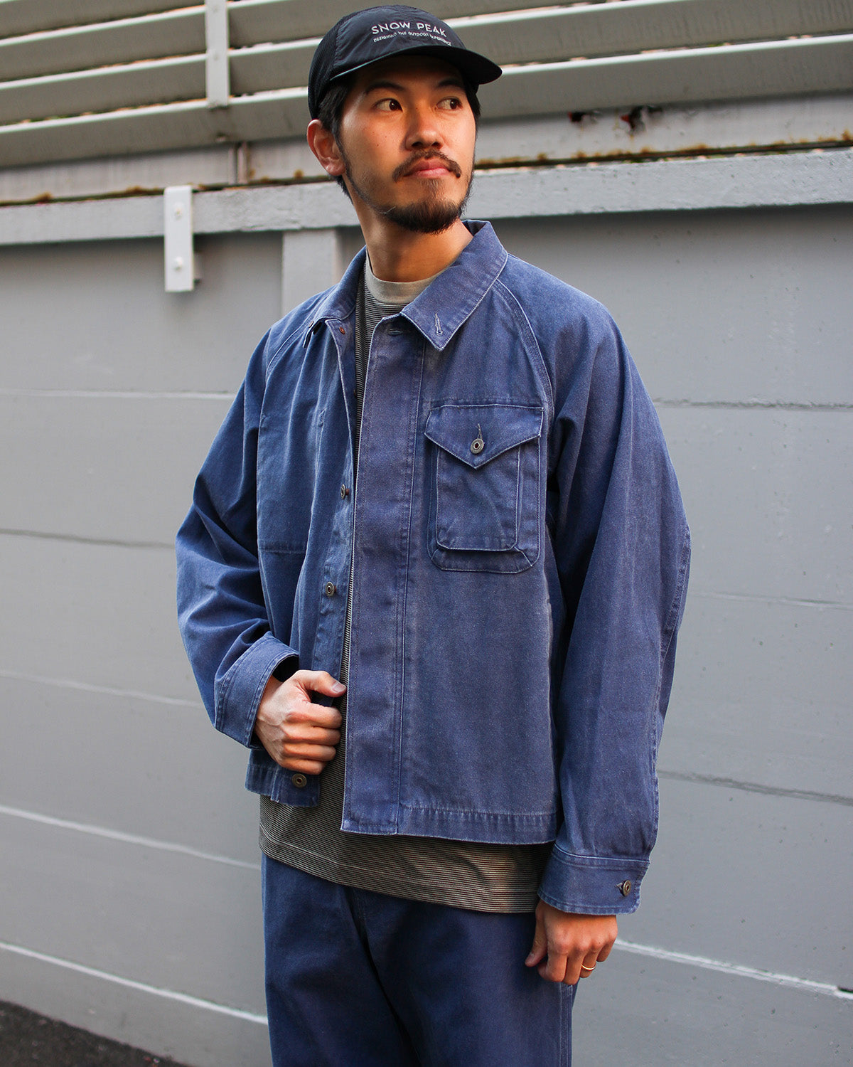  peak カバーオール M ダークブルー Sulfur Dyed Fade Coverall | Snow Peak