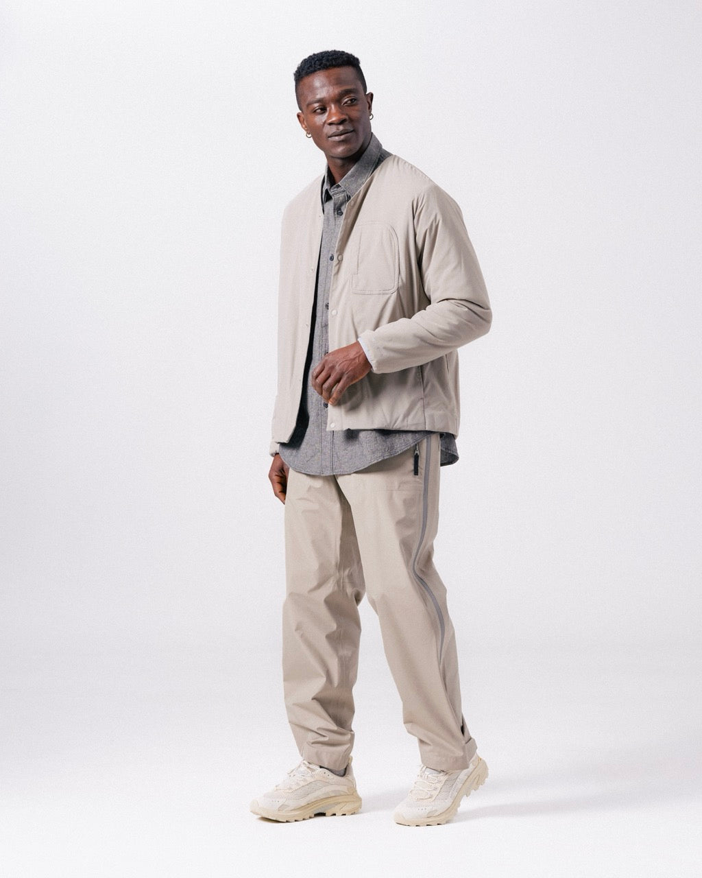 スノーピークPrinted Wo/Ny Cardigan M Beige Flexible Insulated Cardigan | Snow Peak