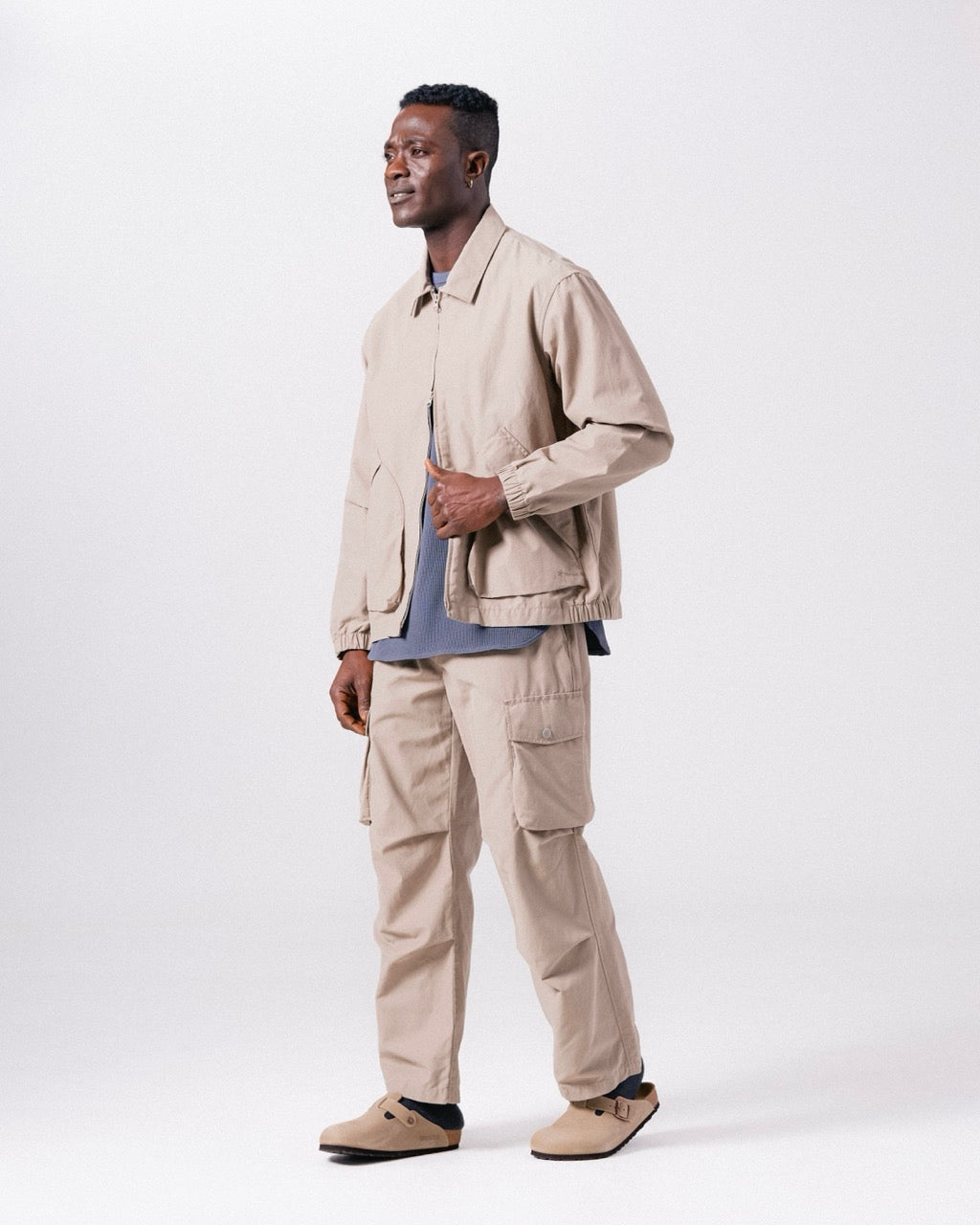 Light Dobby Cloth Harrington Jacket