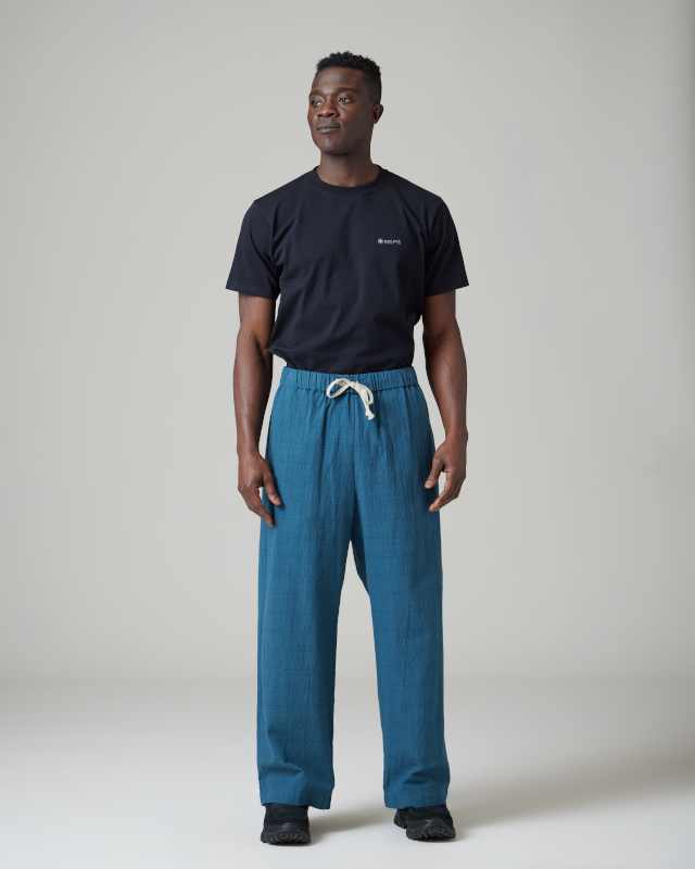 Blue linen 2025 trousers mens