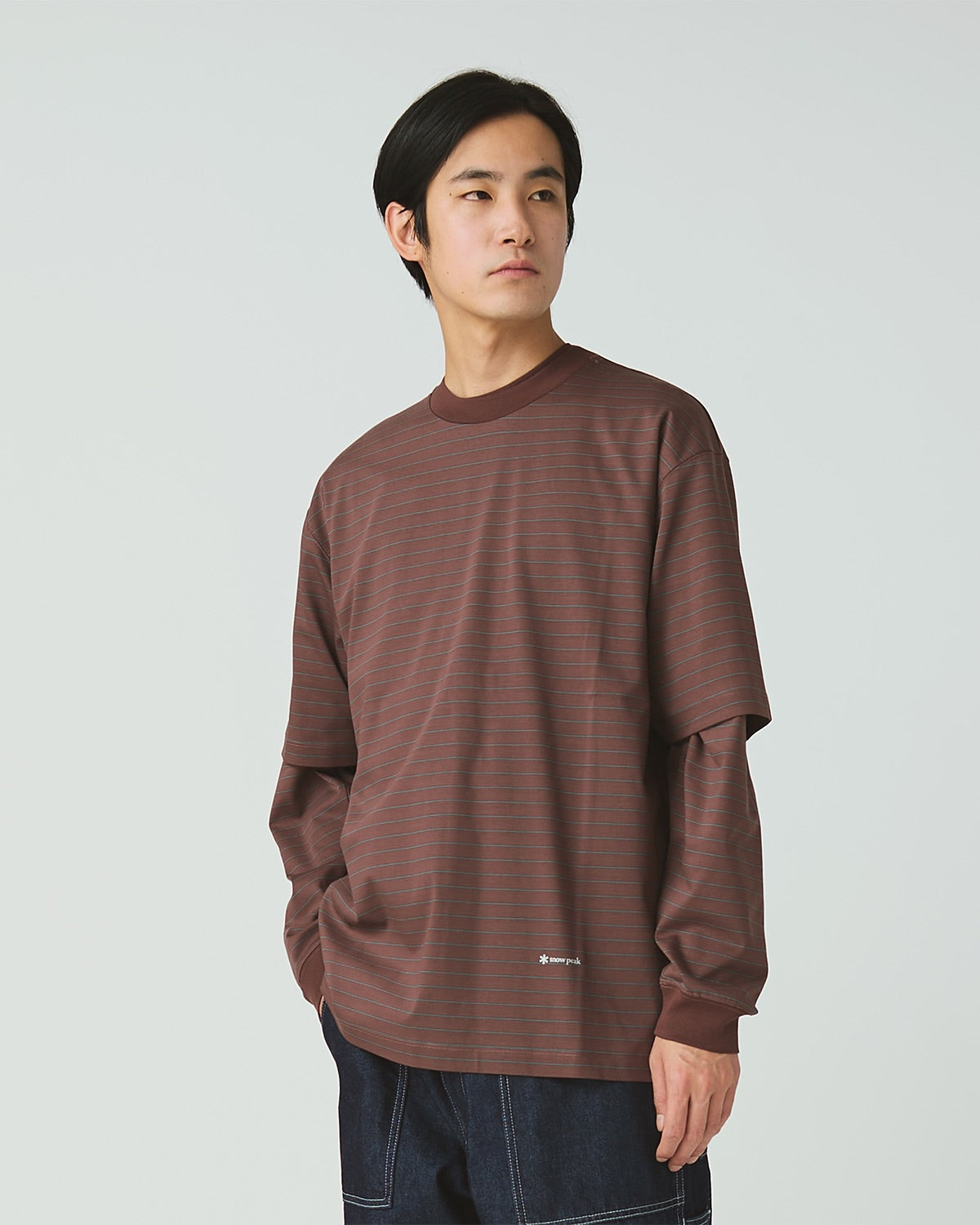 Organic Cotton Mercerized Border T-Shirt | Snow Peak