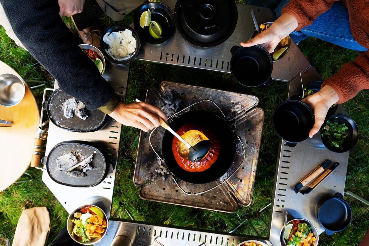 family dinner outdoor cooking grill