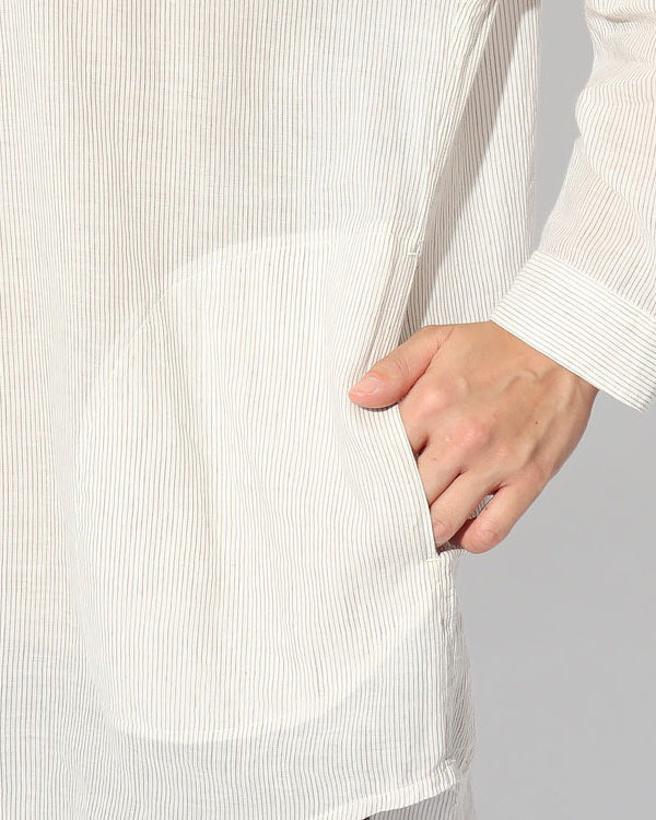 Hand-Woven Pinstripe Sleeping Shirt